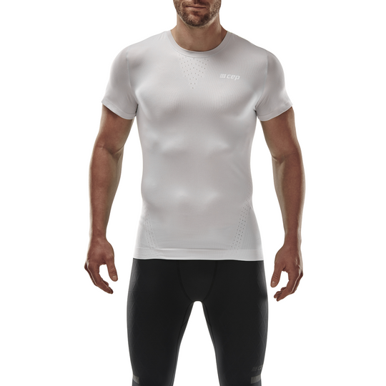 Camisa ultraleve de manga curta, masculina, branca