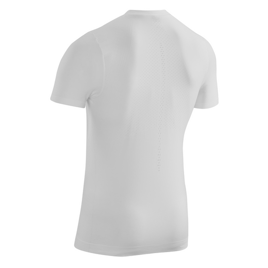 Camisa Ultraleve De Manga Curta, Masculina, Branca, Vista Traseira
