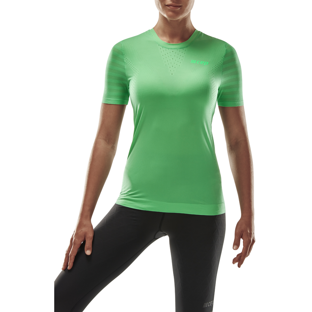 Camisa ultraleve de manga curta, mulher, verde