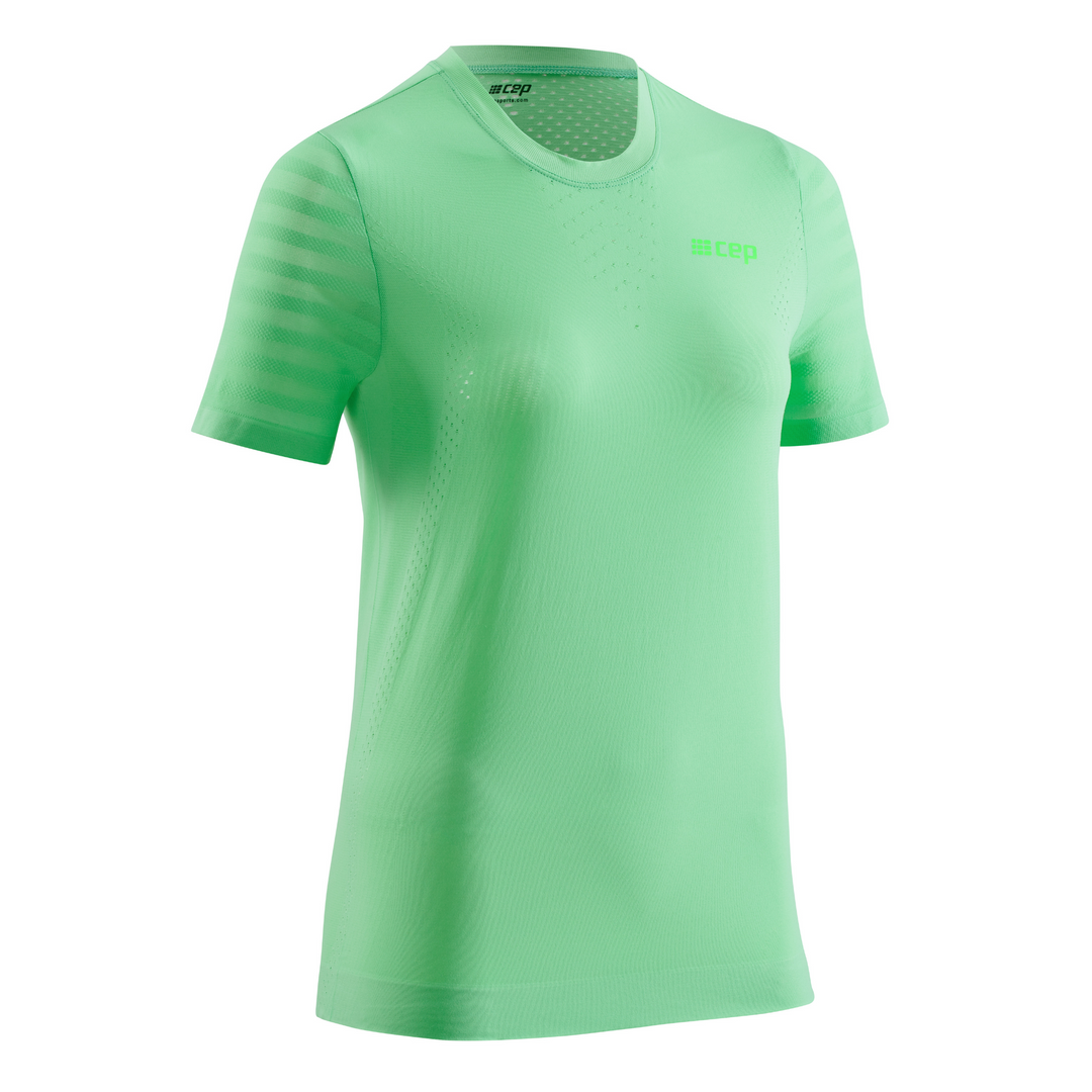 Camisa ultraligera de manga corta, mujer, verde, vista frontal