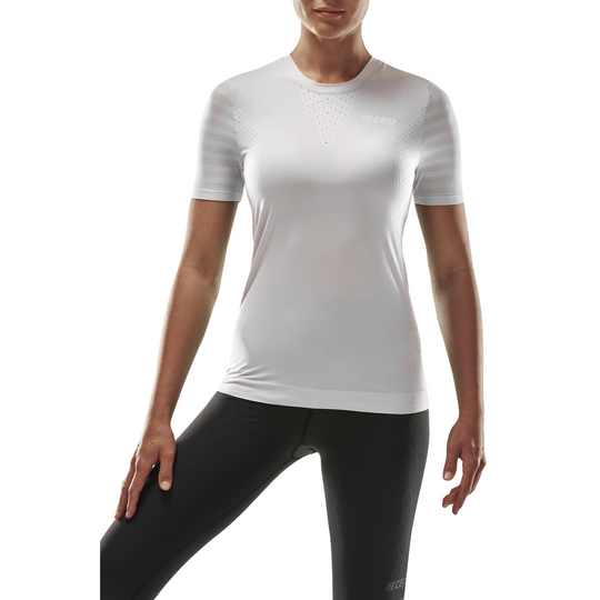 Camisa ultraleve de manga curta, feminina, branca