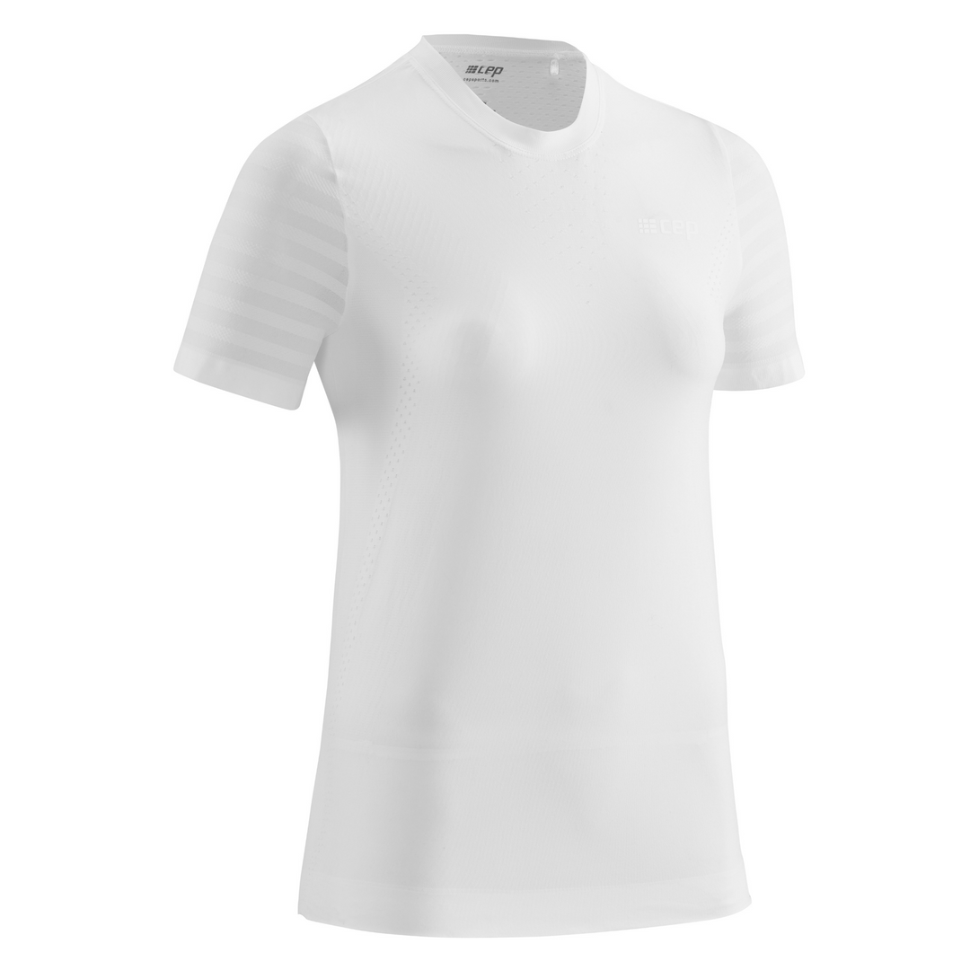 Camisa ultraleve de manga curta, mulher, branca, vista frontal