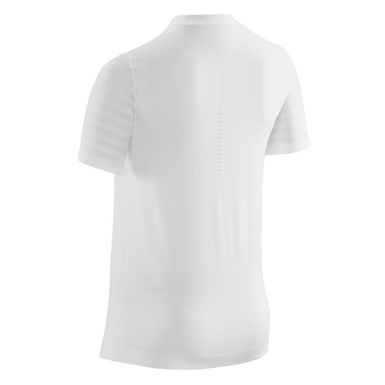 Camisa ultraleve de manga curta, mulher, branca, vista traseira