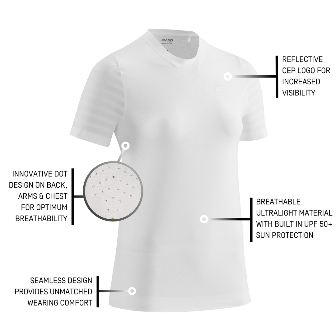 Camisa ultraligera de manga corta, mujer, blanco, detalle