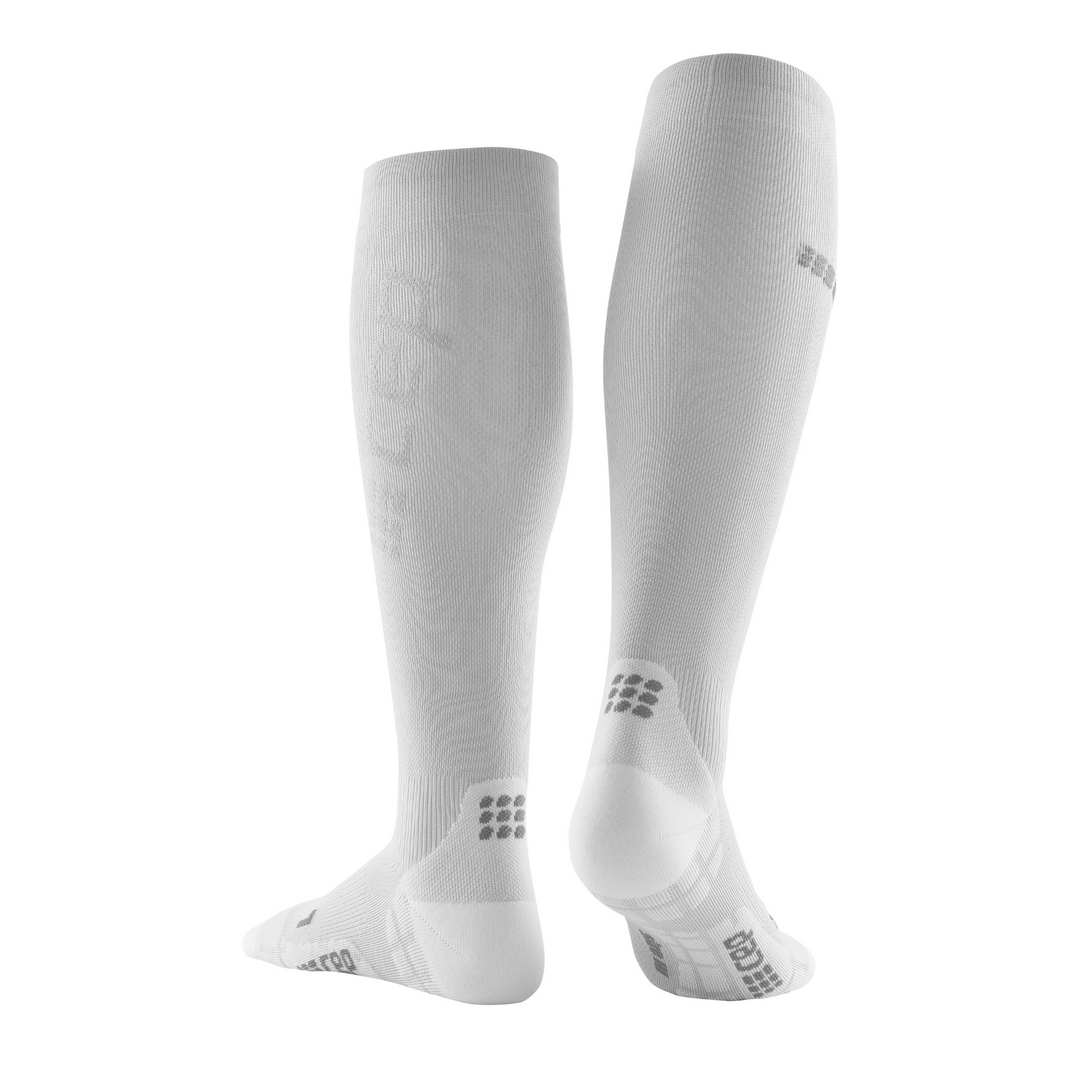 Εξαιρετικά Ελαφριές Ψηλές Κάλτσες Συμπίεσης, Ανδρικές, Carbon/Λευκό, Μπροστινή Όψη