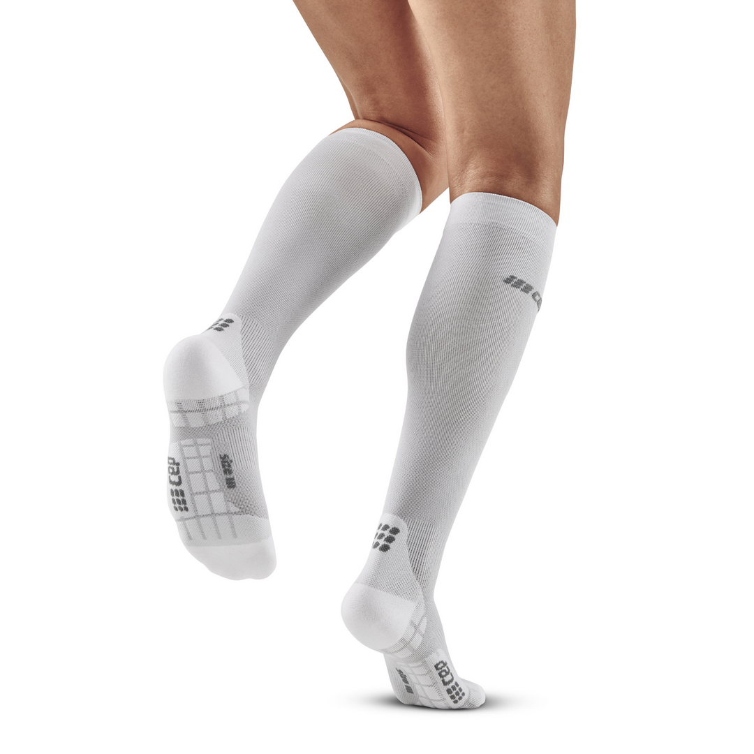 Ultralight Tall Compression Socks, Women, Carbon/White, Back View Model