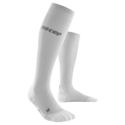 Ultralight Tall Compression Socks, Women, Carbon/White, Front View
