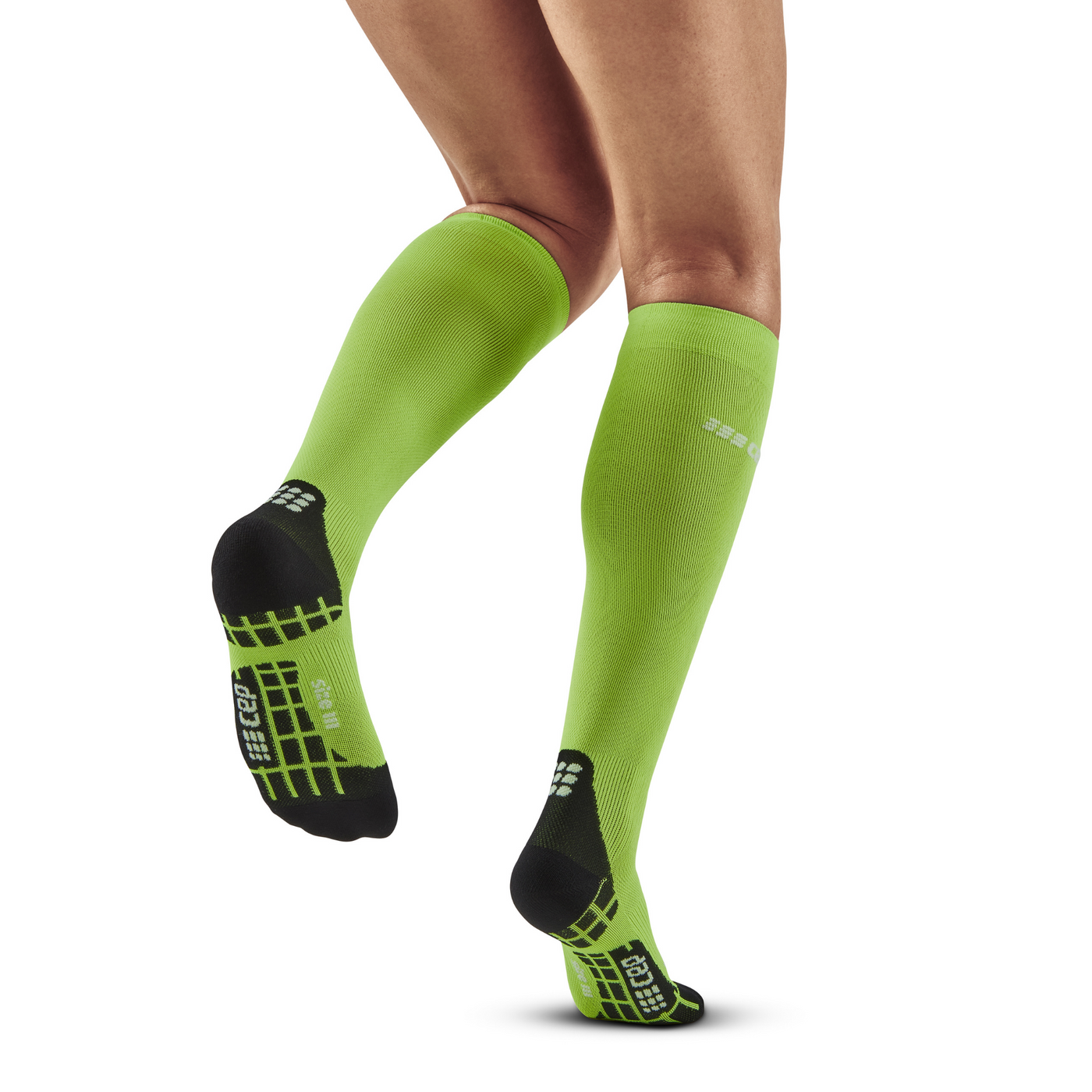 Ultralight Tall Compression Socks, Women, Flash Green, Back View Model