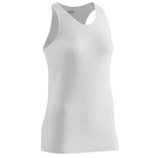 Camiseta de tirantes ultraligera, mujer, blanca, vista frontal