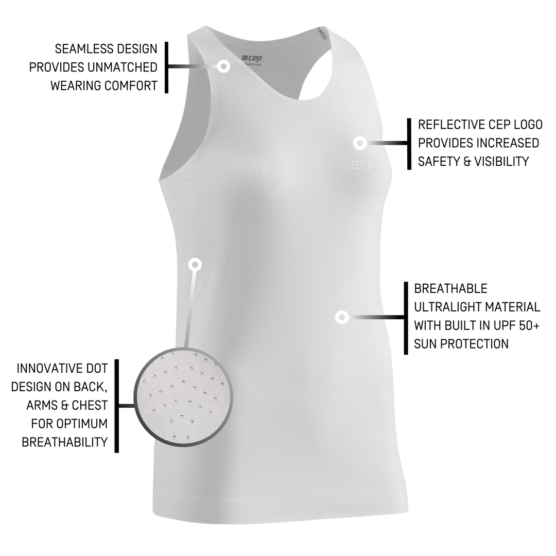 Camiseta De Tirantes Ultraligera, Mujer, Blanco, Detalle