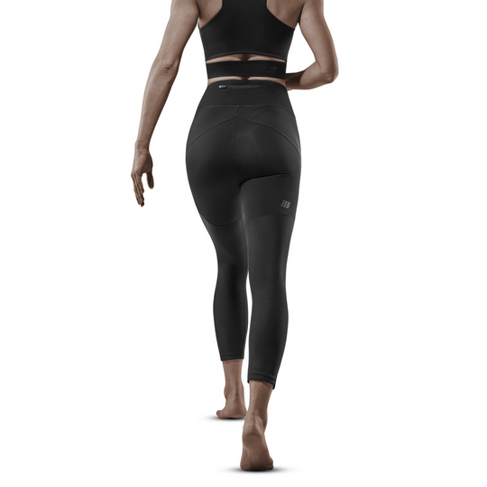 Collants ultraleves 7/8, feminino, preto, modelo vista traseira